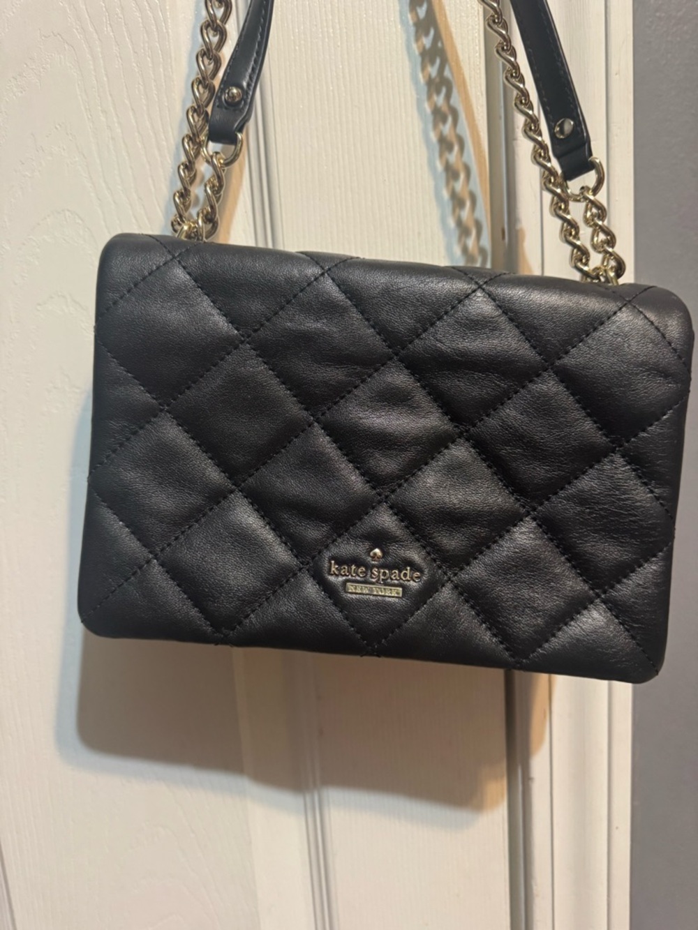 kate spade Black Quilted Chain Crossbody Bag